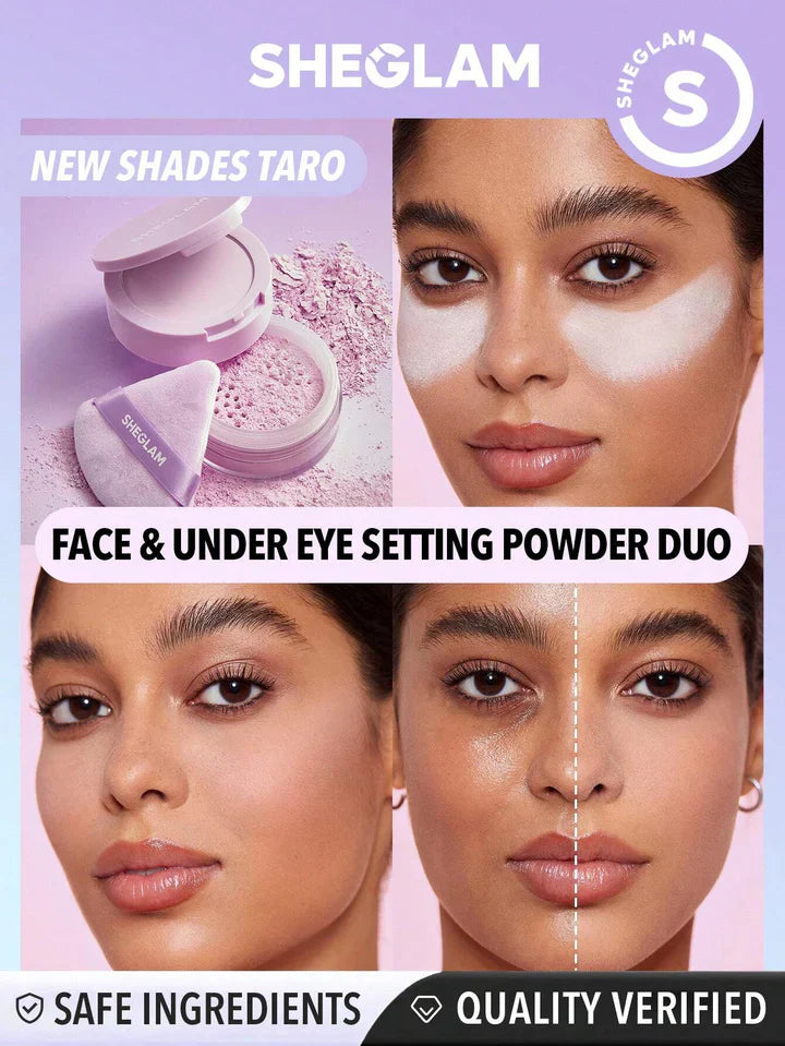 Sheglam Face & Under Eye Setting Powder Duo shade # Taro