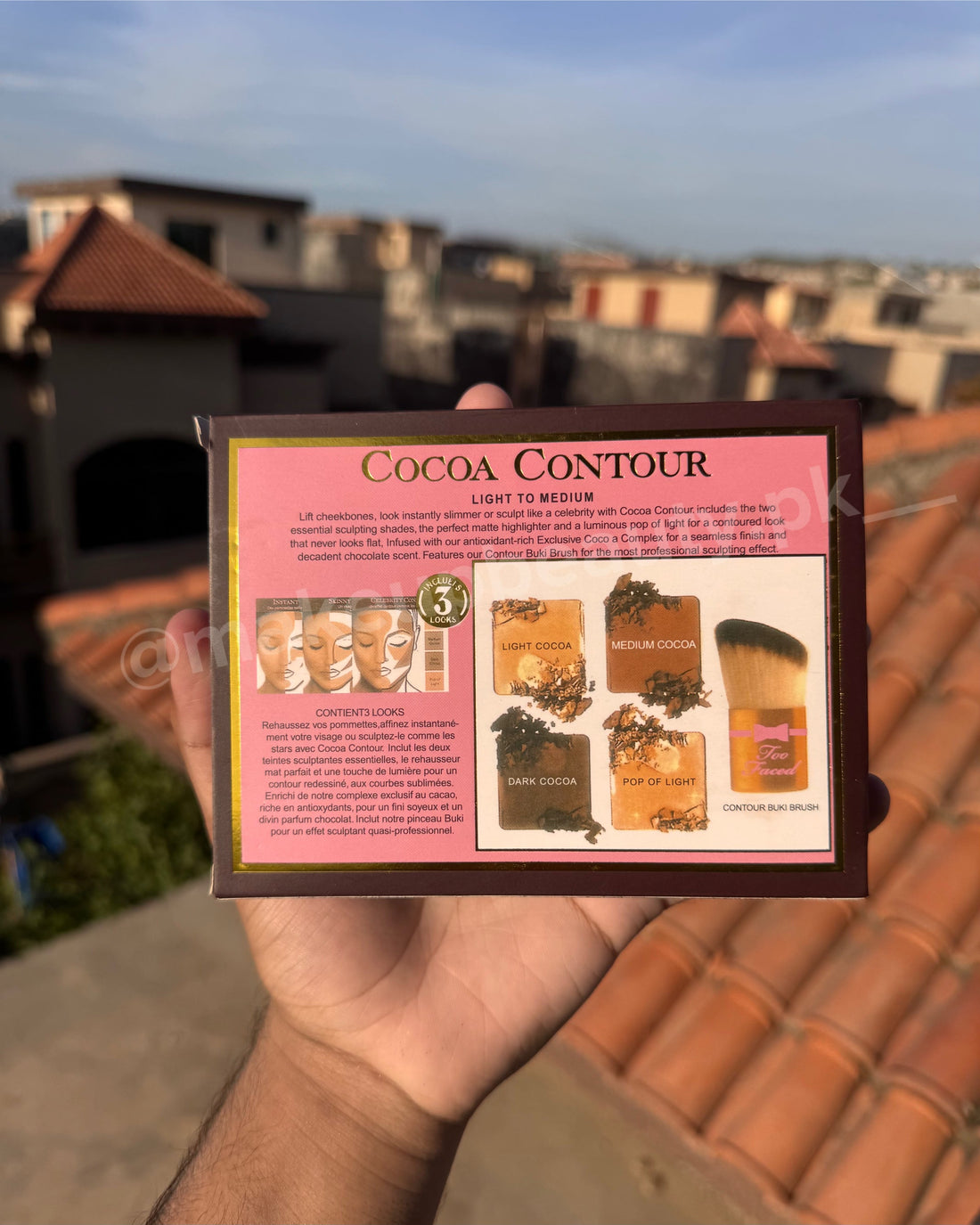 Too Faced Cocoa contour Palette with Buki brush.