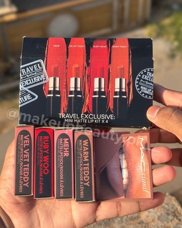 Mac Travel Exclusive Mini Matte Lip kit 4 in 1 .