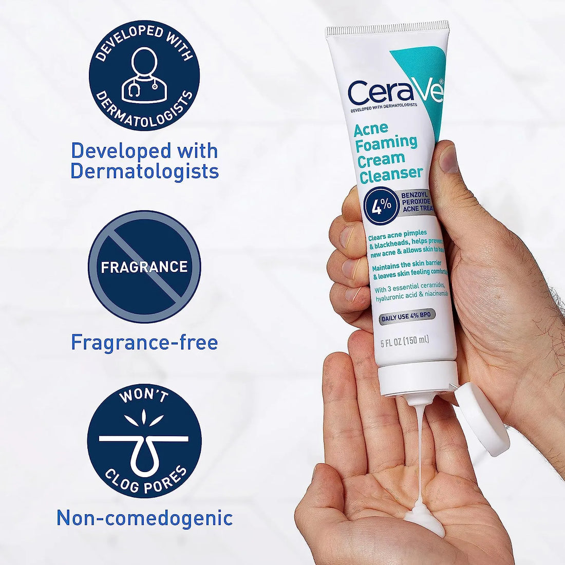 Cera ve Acne Foaming Cream Cleanser 150 ml